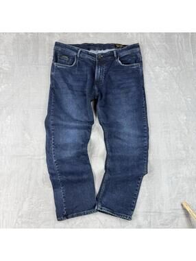 G-Star Raw Mens Jeans Tailored 3301 Blue Distressed Denim Button Fly 38x27 Prepy